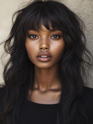 African American Lace Front Wigs Long 20" Black Wigs