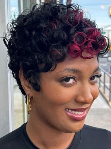 African American Short Lace Front Wigs Cropped 4" Ombre tone Wigs