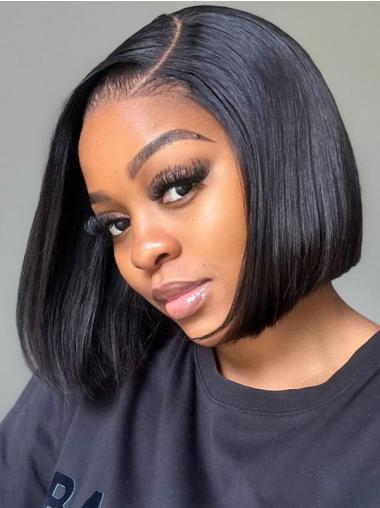 Bob Cut Wigs African American Monofilament Black 10" Wigs