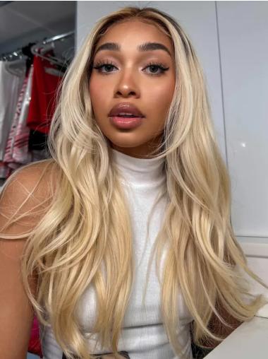 African American Wigs That Look Natural Monofilament 24" Long Wavy Wigs