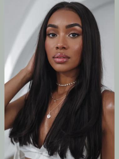 African American Hair Wigs Lace Front 22" Long Straight Wigs