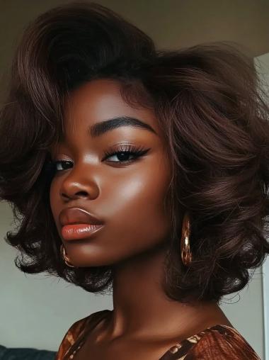 African American Wigs For Sale Wavy Layered Chin Length Wigs