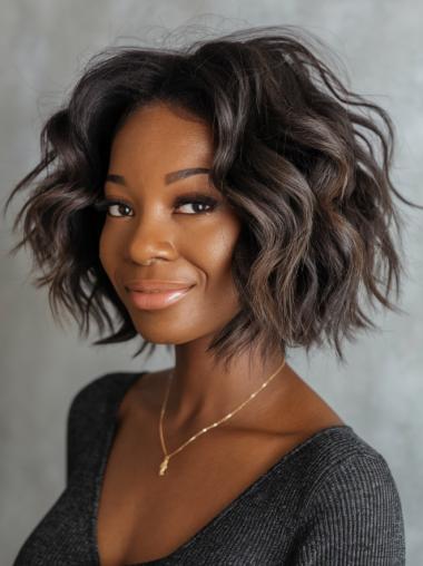 Medium Length Wigs African American Brown 10" Lace Front Wigs