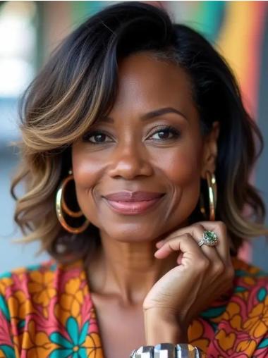 African American Wigs For Black Women Monofilament 12" Ombre tone Wigs