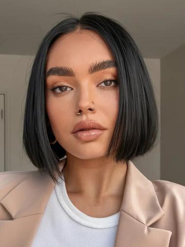 Layered Bob Wigs For African American Chin Length Monofilament Wigs