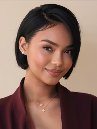 Short Style Wigs For African American Bobs 8" Lace Front Black Wigs