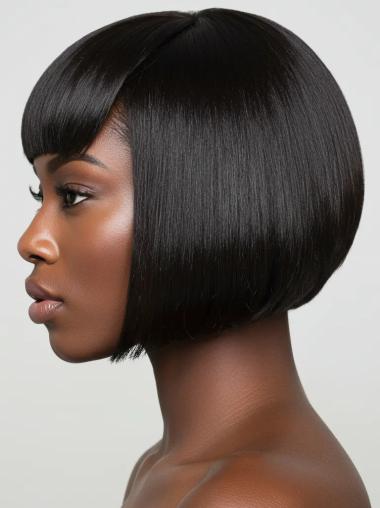 Black Wigs African American Straight Bobs Chin Length Wigs