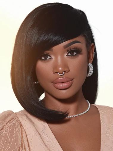 African American Synthetic Wigs Monofilament 12" Black Wigs