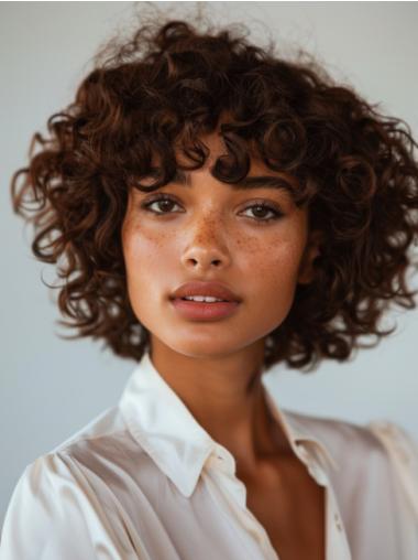 Human Hair Bob Wigs For African American Chin Length Monofilament Wigs