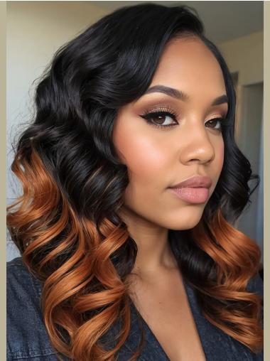 Monofilament Wigs For African American Wavy layered Long Wigs