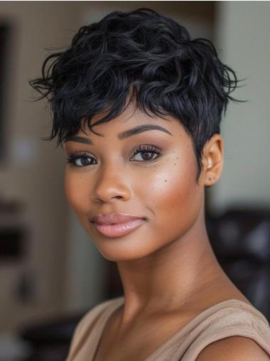 African American Wig Styles Monofilament 4" Black Wigs