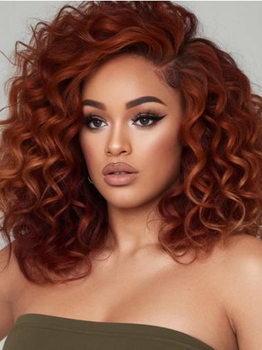 Natural Curly Wigs African American Monofilament 14" Auburn Wigs