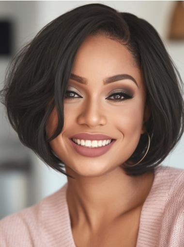 Bob Human Hair Wigs For African American Chin Length Lace Front Wigs
