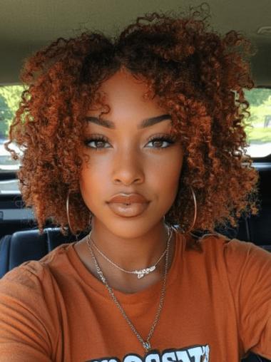 African Wigs Styles Kinky Layered Chin Length Copper Wigs