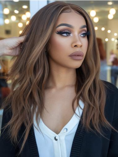 Wigs For African American Seniors Monofilament 18" Long Wavy Wigs