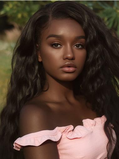 Wigs That Look Real For African American Lace Front 20" Long Wavy Wigs