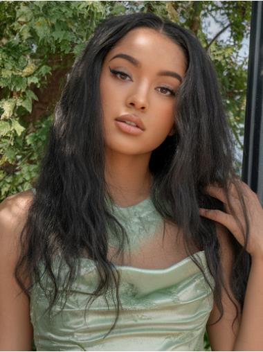 Natural Looking Wigs African American Lace Front 18" Long Wavy Wigs