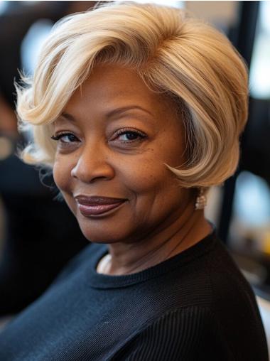 Bob Wigs With Bangs For African American Short Monofilament Wigs