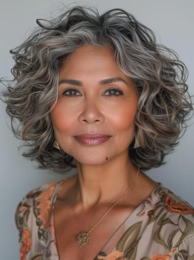 Wigs Styles For African American Curly Layered Chin Length Wigs