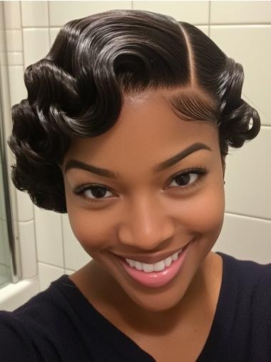 Wavy Bob Wigs For African American Short Monofilament Wigs