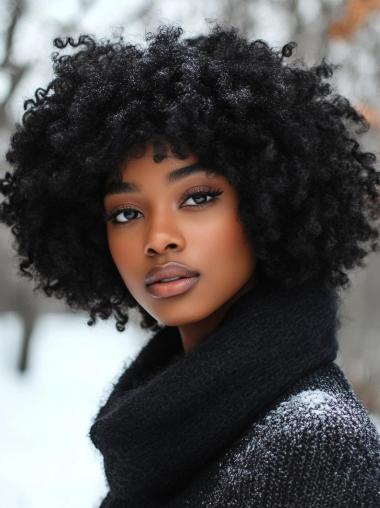 African American Wigs For Seniors Black 10" Monofilament Wigs