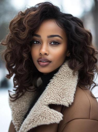 African Wigs Styles Monofilament 16" Long Wavy Wigs