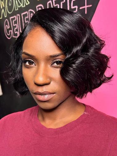 African Lace Wigs Chin Length 10" Black Wigs