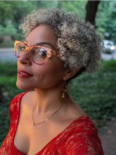 Silver Wigs For African American Kinky Layered Short Wigs