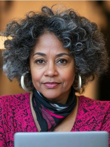 Salt And Pepper Wigs For African American Women Kinky Layered Wigs