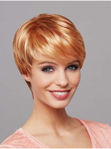 Straight 8" Short Synthetic Blonde Mono Wig