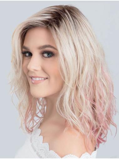 Wavy 12" Ombre/2 Tone Monofilament Without Bangs Synthetic Wigs Cheap