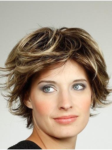 10" Wavy Blonde Synthetic Layered Beautiful Medium Wigs