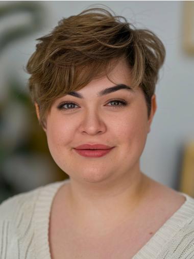 Short Hair Wig Wavy Boycuts Monofilament 4" Synthetic Wigs