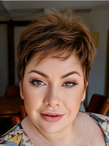 Short Hair Wig Straight Boycuts Monofilament 4" Synthetic Wigs