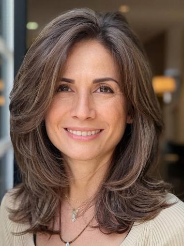 Lace Wigs 14" Wavy Ombre/2 Tone Shoulder Length Without Bangs Wigs