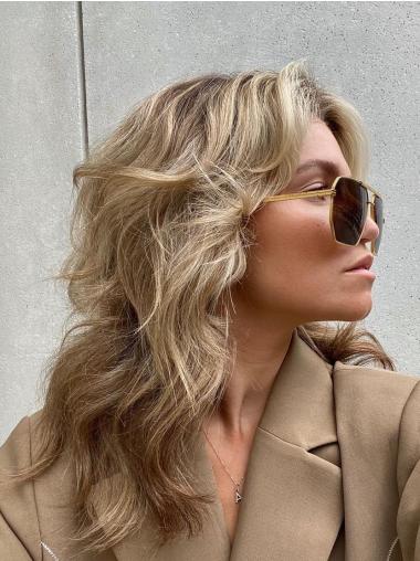 Blonde Lace Front Wigs 14" Wavy Shoulder Length Synthetic Layered Wigs