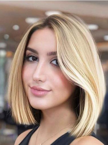 Blonde Bob Wig Lace Front Synthetic 10" Chin Length Straight Wigs