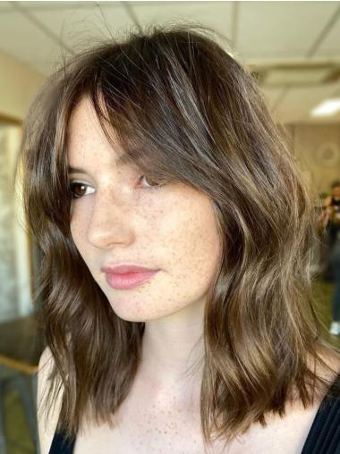 Bob Wigs Brown Synthetic Shoulder Length 12" Wavy Lace Front Wigs