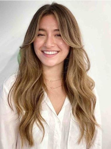 Long Blonde Wig 20" Straight Lace Front Layered Synthetic Wigs