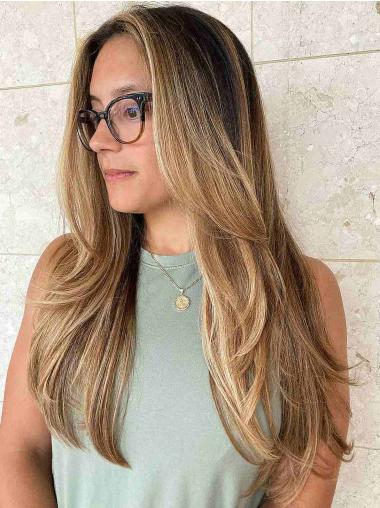 Long Blonde Wig 20" Straight Lace Front Without Bangs Synthetic Wigs