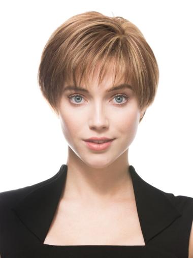 Brown Short Exquisite Short Natural Human Hair Wigs