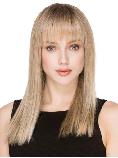 With Bangs Long 20" Convenient Hair Human Wig