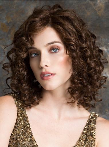 Without Bangs Curly Shoulder Length Remy Human Cheap Lace Wigs Human Hair