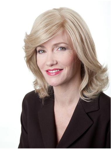 Monofilament Blonde Layered Trendy Humane Hair Wigs