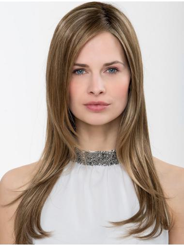 Capless Without Bangs Straight Synthetic No-Fuss Long Length Wigs