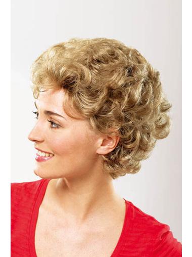 Curly Blonde Fashionable Classic Short Synthetic Capless Wigs