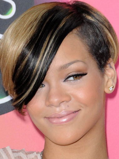 Ombre/2 Tone Straight Cheapest Rihanna Human Hair Wigs