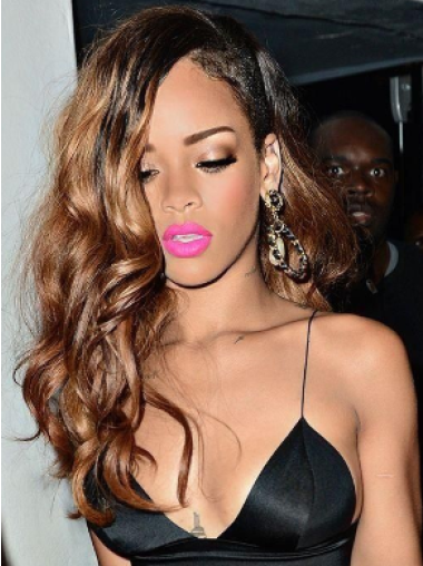 Ombre/2 Tone Wavy Remy Human Hair Amazing Rihanna Lace Front Wigs