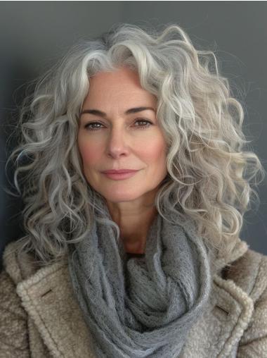 Grey Wig Old Lady Synthetic Curly 14" Without Bangs Wigs