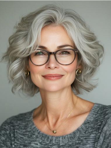 Grey Bob Wig Synthetic Monofilament 10" Wigs